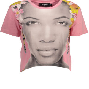 DESIGUAL T-SHIRT MANICHE CORTE DONNA ROSA