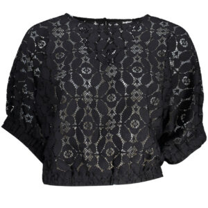 DESIGUAL T-SHIRT MANICHE CORTE DONNA NERO