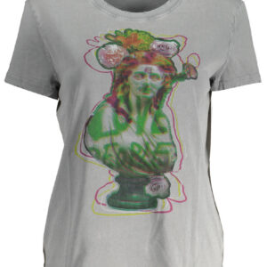 DESIGUAL T-SHIRT MANICHE CORTE DONNA GRIGIO