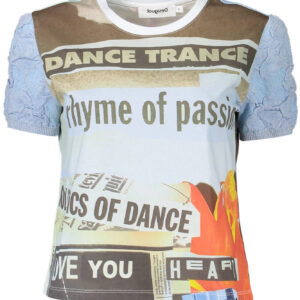 DESIGUAL T-SHIRT MANICHE CORTE DONNA AZZURRO