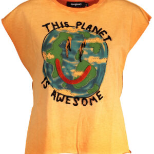 DESIGUAL T-SHIRT MANICHE CORTE DONNA ARANCIO