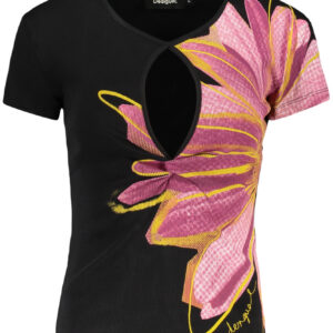 DESIGUAL T-SHIRT MANICHE CORTE DONNA NERO