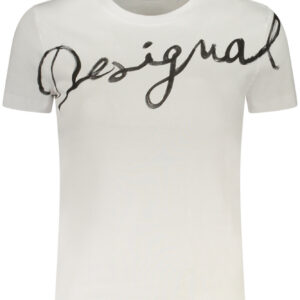 DESIGUAL T-SHIRT MANICHE CORTE DONNA BIANCO