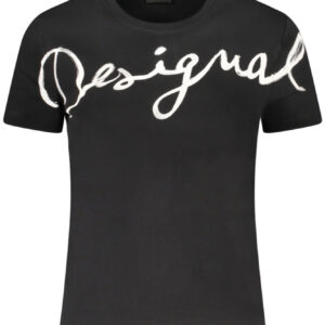 DESIGUAL T-SHIRT MANICHE CORTE DONNA NERO