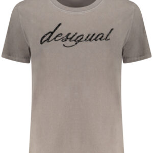 DESIGUAL T-SHIRT MANICHE CORTE DONNA GRIGIO