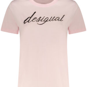DESIGUAL T-SHIRT MANICHE CORTE DONNA ROSA