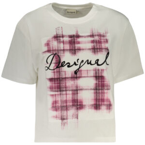 DESIGUAL T-SHIRT MANICHE CORTE DONNA BIANCO