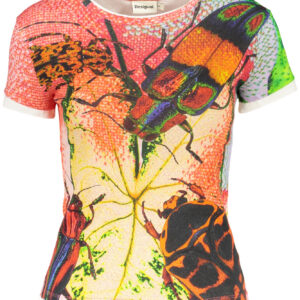 DESIGUAL T-SHIRT MANICHE CORTE DONNA ROSSO