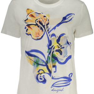 DESIGUAL T-SHIRT MANICHE CORTE DONNA BIANCO