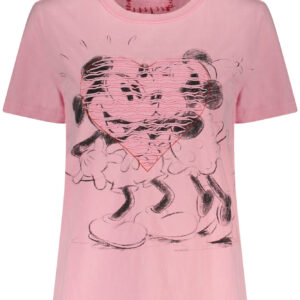DESIGUAL T-SHIRT MANICHE CORTE DONNA ROSA