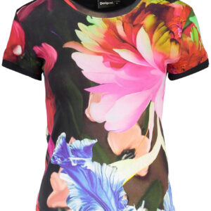 DESIGUAL T-SHIRT MANICHE CORTE DONNA NERO