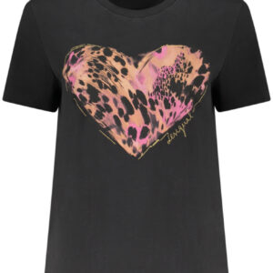 DESIGUAL T-SHIRT MANICHE CORTE DONNA NERO