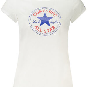 CONVERSE T-SHIRT MANICHE CORTE BAMBINA BIANCO