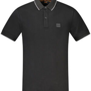 HUGO BOSS POLO MANICHE CORTE UOMO NERO
