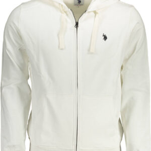 U.S. POLO FELPA CON ZIP UOMO BIANCO