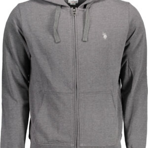 U.S. POLO FELPA CON ZIP UOMO GRIGIO