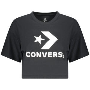 CONVERSE T-SHIRT MANICHE CORTE DONNA NERO