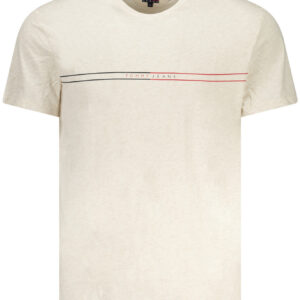 TOMMY HILFIGER T-SHIRT MANICHE CORTE UOMO BEIGE