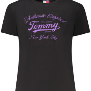 TOMMY HILFIGER T-SHIRT MANICHE CORTE DONNA NERO
