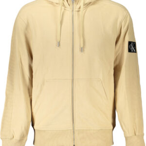 CALVIN KLEIN FELPA CON ZIP UOMO BEIGE