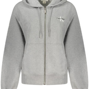 CALVIN KLEIN FELPA CON ZIP DONNA GRIGIO