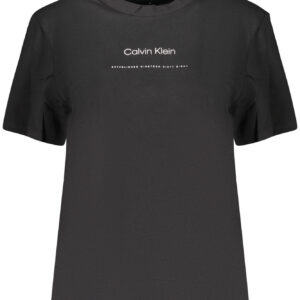 CALVIN KLEIN T-SHIRT MANICHE CORTE DONNA NERO