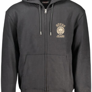 GUESS JEANS FELPA CON ZIP UOMO NERO