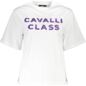 CAVALLI CLASS T-SHIRT MANICHE CORTE DONNA BIANCO