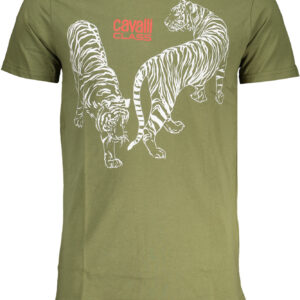 CAVALLI CLASS T-SHIRT MANICHE CORTE UOMO VERDE