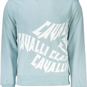 CAVALLI CLASS FELPA SENZA ZIP UOMO AZZURRO
