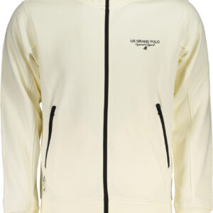 U.S. GRAND FELPA CON ZIP UOMO BIANCO