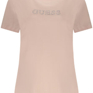 GUESS JEANS T-SHIRT MANICHE CORTE DONNA ROSA