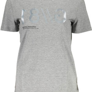 GUESS JEANS T-SHIRT MANICHE CORTE DONNA GRIGIO