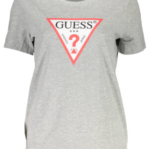 GUESS JEANS T-SHIRT MANICHE CORTE DONNA GRIGIO