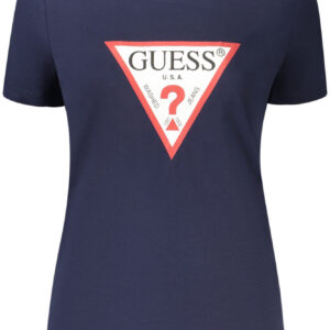 GUESS JEANS T-SHIRT MANICHE CORTE DONNA BLU