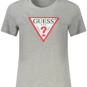 GUESS JEANS T-SHIRT MANICHE CORTE DONNA GRIGIO