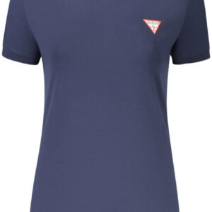 GUESS JEANS T-SHIRT MANICHE CORTE DONNA BLU