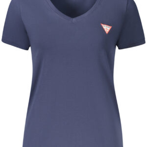 GUESS JEANS T-SHIRT MANICHE CORTE DONNA BLU
