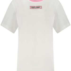 GUESS JEANS T-SHIRT MANICHE CORTE DONNA BIANCO