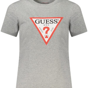 GUESS JEANS T-SHIRT MANICHE CORTE DONNA GRIGIO