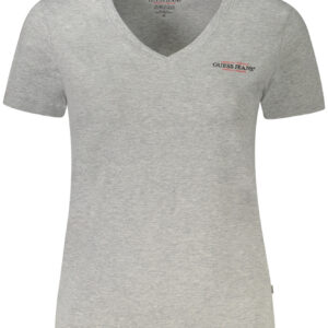GUESS JEANS T-SHIRT MANICHE CORTE DONNA GRIGIO
