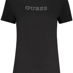 GUESS JEANS T-SHIRT MANICHE CORTE DONNA NERO