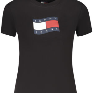 TOMMY HILFIGER T-SHIRT MANICHE CORTE DONNA NERO