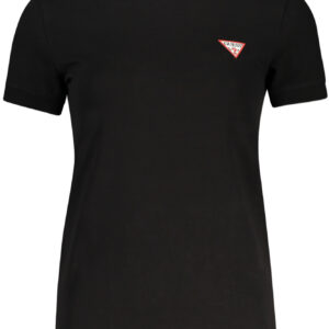 GUESS JEANS T-SHIRT MANICHE CORTE DONNA NERO