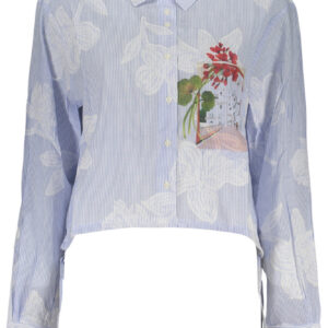 DESIGUAL CAMICIA MANICHE LUNGHE DONNA AZZURRO