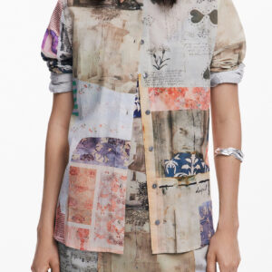 DESIGUAL CAMICIA MANICHE LUNGHE DONNA BEIGE