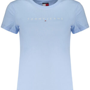 TOMMY HILFIGER T-SHIRT MANICHE CORTE DONNA AZZURRO