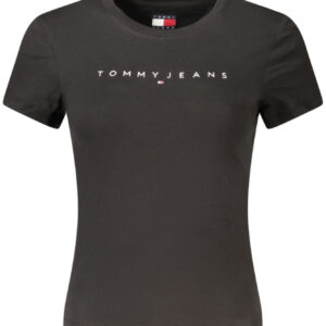 TOMMY HILFIGER T-SHIRT MANICHE CORTE DONNA NERO