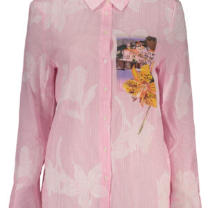 DESIGUAL CAMICIA MANICHE LUNGHE DONNA ROSA
