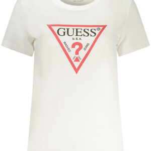 GUESS JEANS T-SHIRT MANICHE CORTE DONNA BIANCO